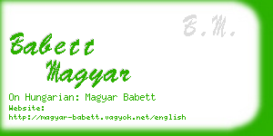 babett magyar business card